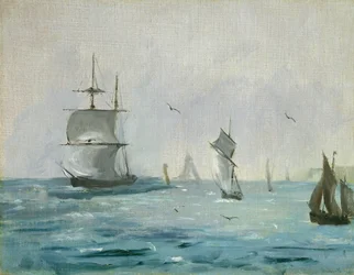 Bateau de pêche arrivant, avec le vent derrière, 1864